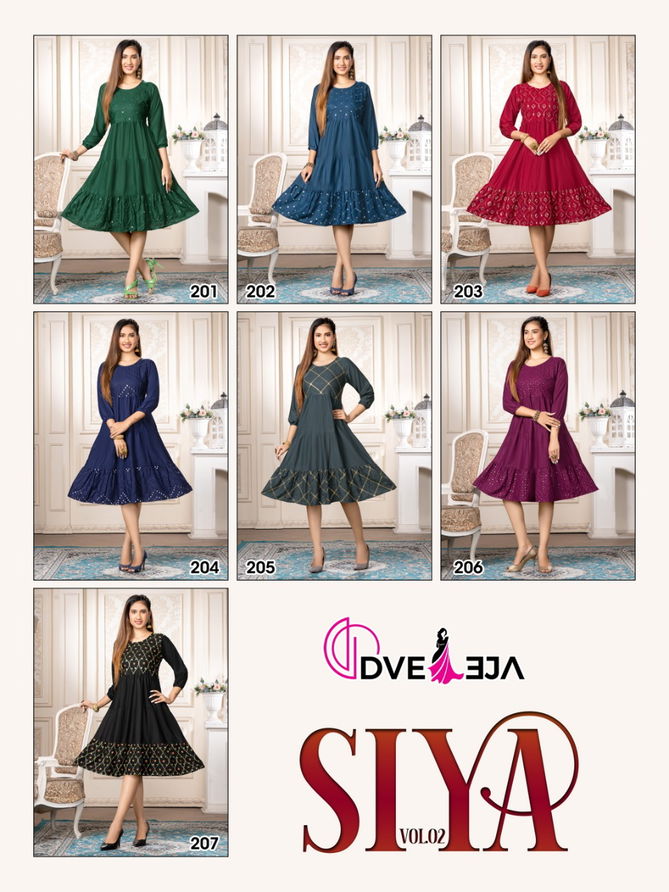 Dveeja Siya 2 New Designer Ethnic Wear Rayon Latest Kurti Collection